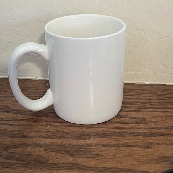 White Ceramic Mug with Black Ring Finger Design - Picture 2 of 2